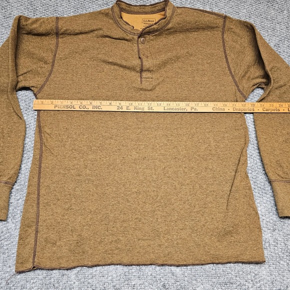 LL Bean Mens Traditional Fit Long Sleeve Henley Shirt Lot of 2 Thermal Size L - Picture 5 of 9
